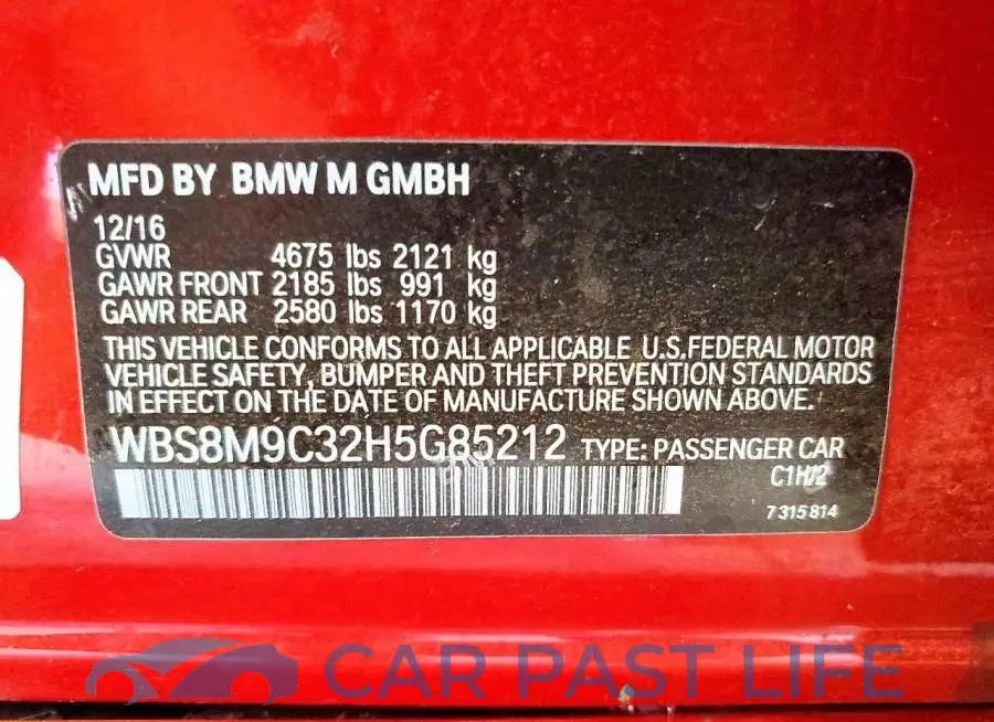 WBS8M9C32H5G85212# 12