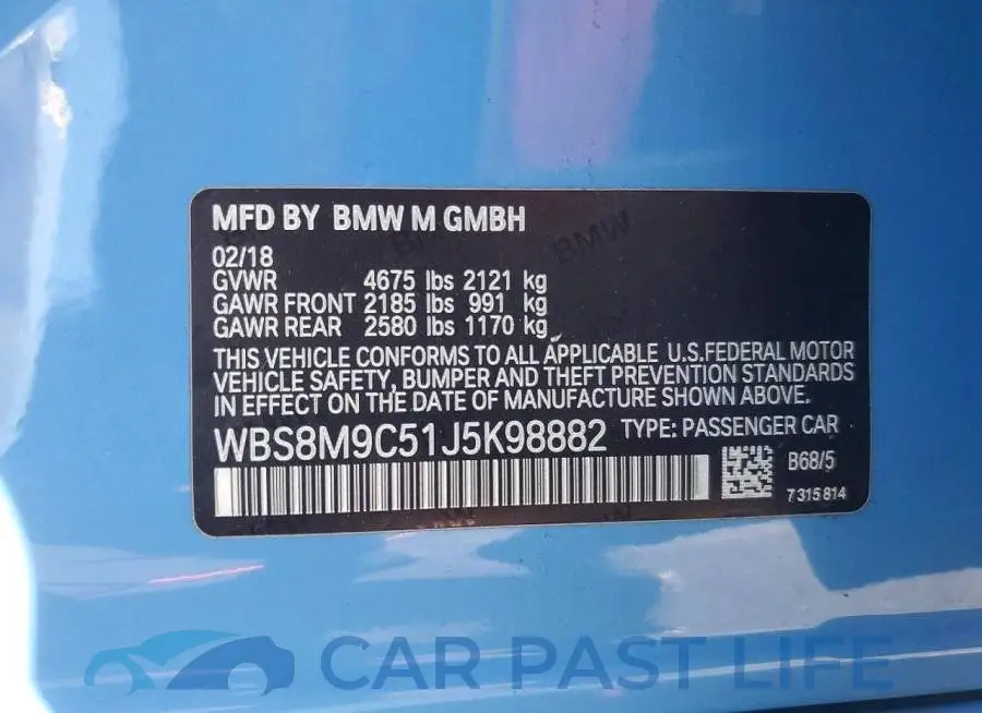 WBS8M9C51J5K98882# 12