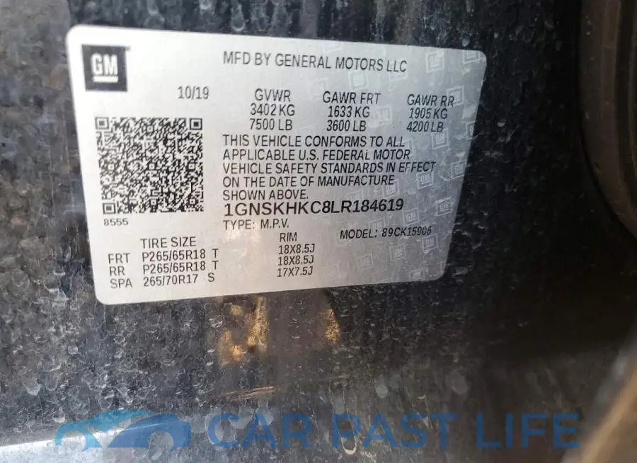 1GNSKHKC8LR184619# 13