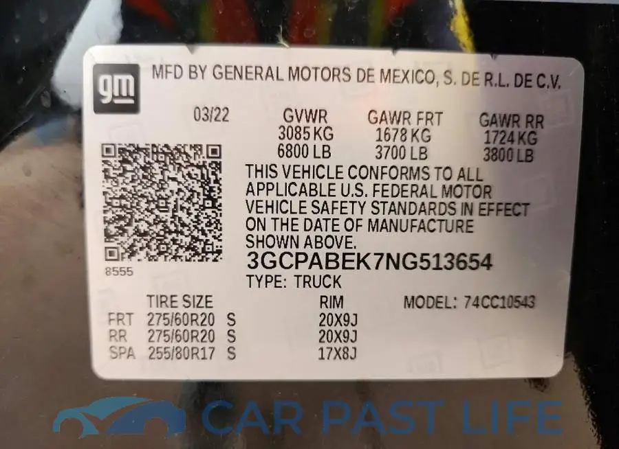 3GCPABEK7NG513654# 12