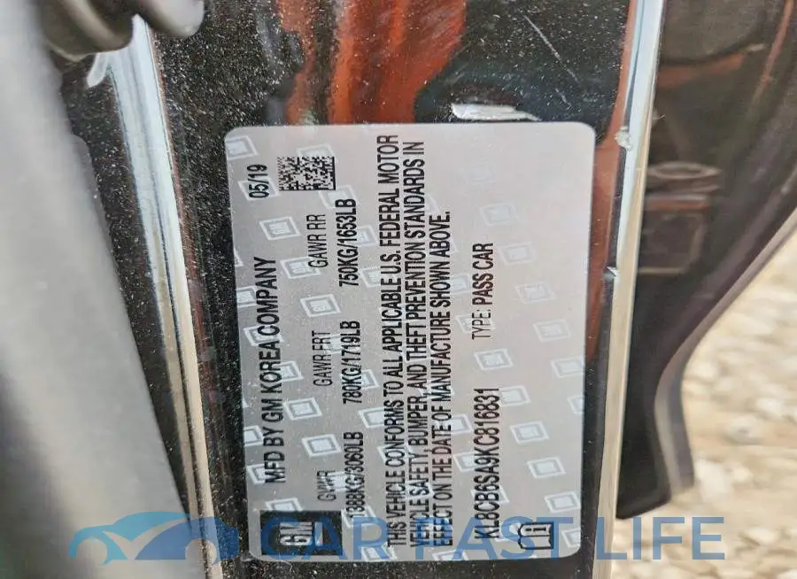 KL8CB6SA9KC816831# 12