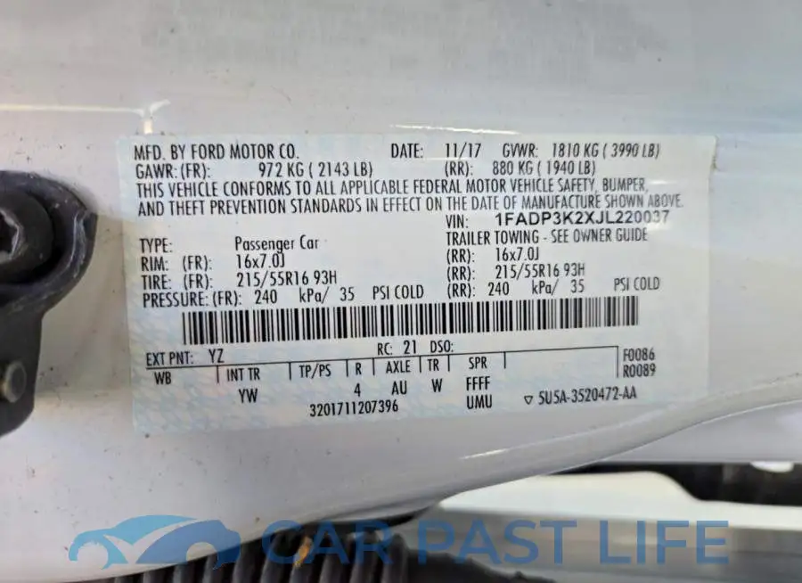 1FADP3K2XJL220037# 12