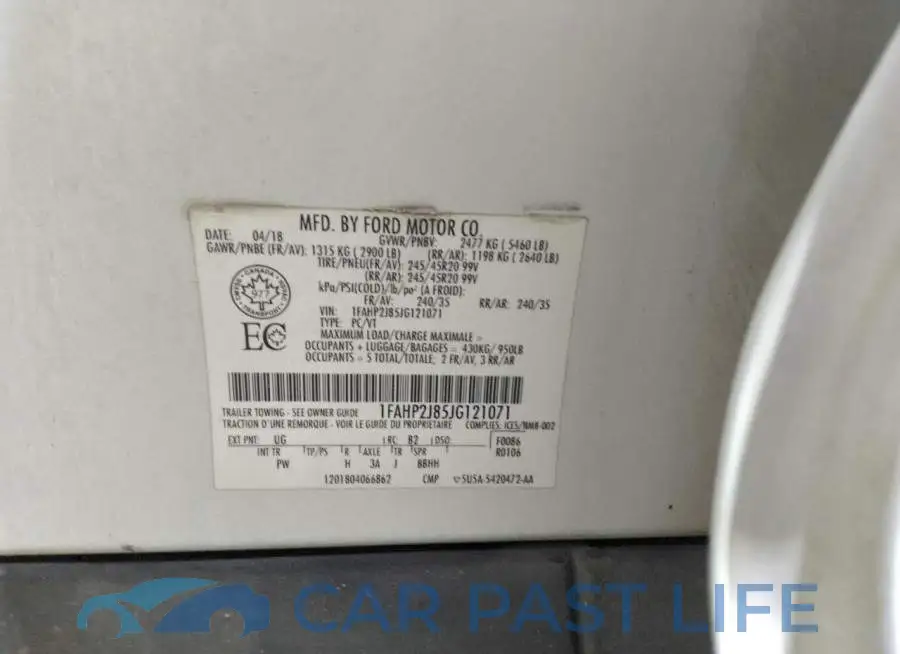 1FAHP2J85JG121071# 12