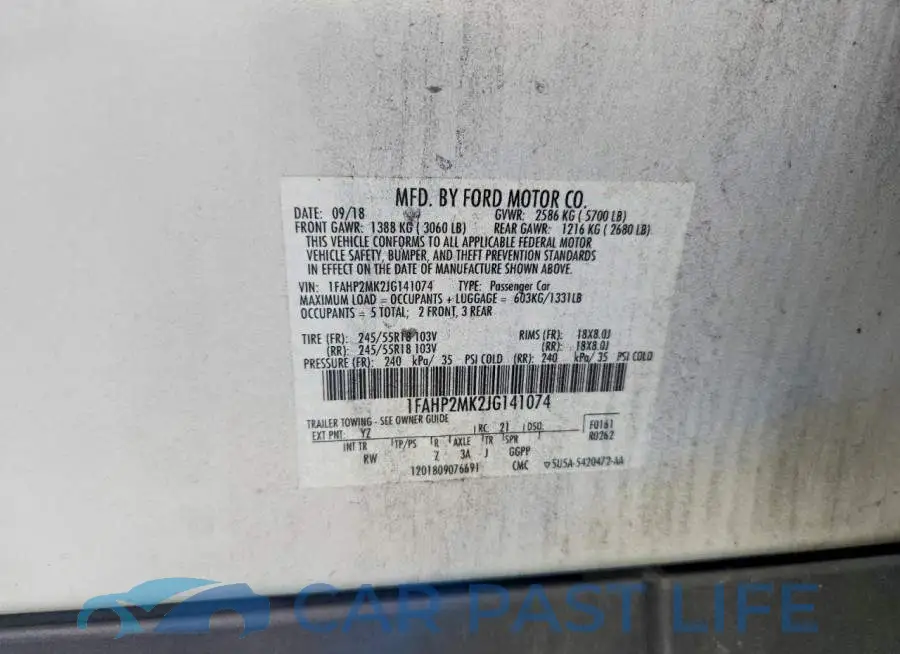 1FAHP2MK2JG141074# 12