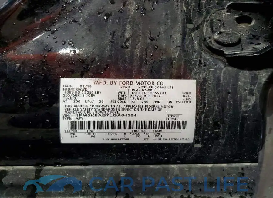 1FM5K8AB7LGA64364# 13