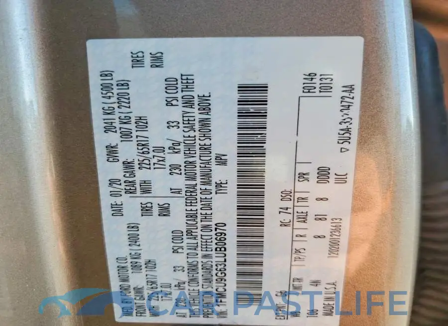 1FMCU9G63LUB06970# 13