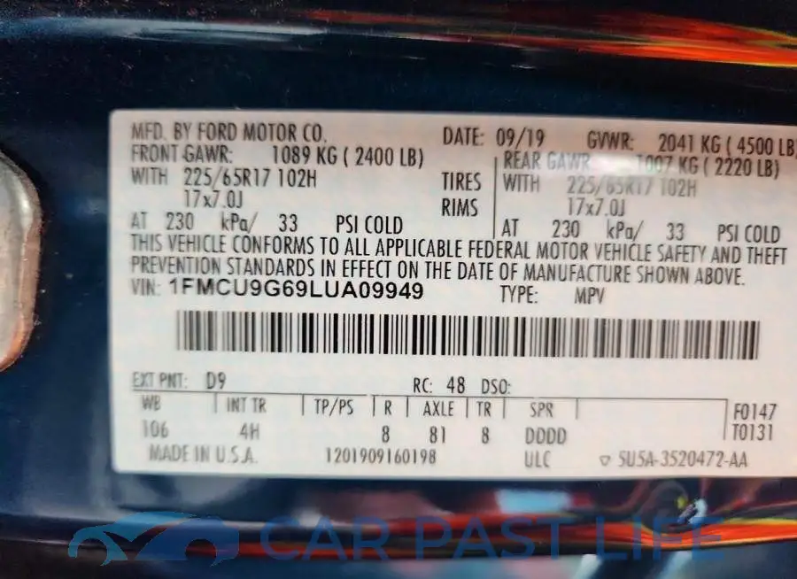 1FMCU9G69LUA09949# 13