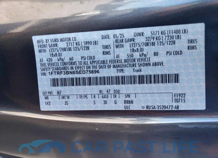 1FTRF3BN6SED75896# 12