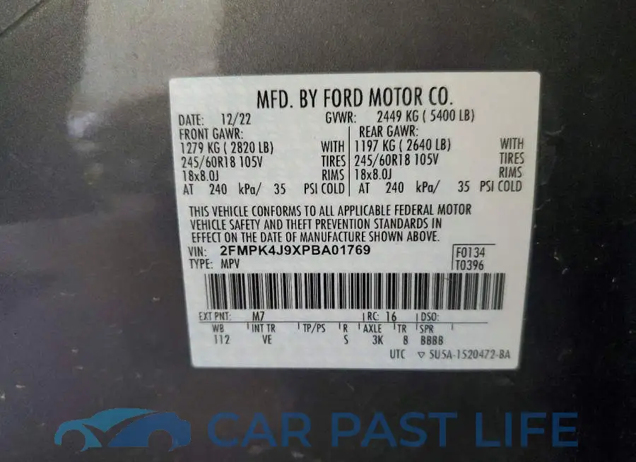 2FMPK4J9XPBA01769# 13