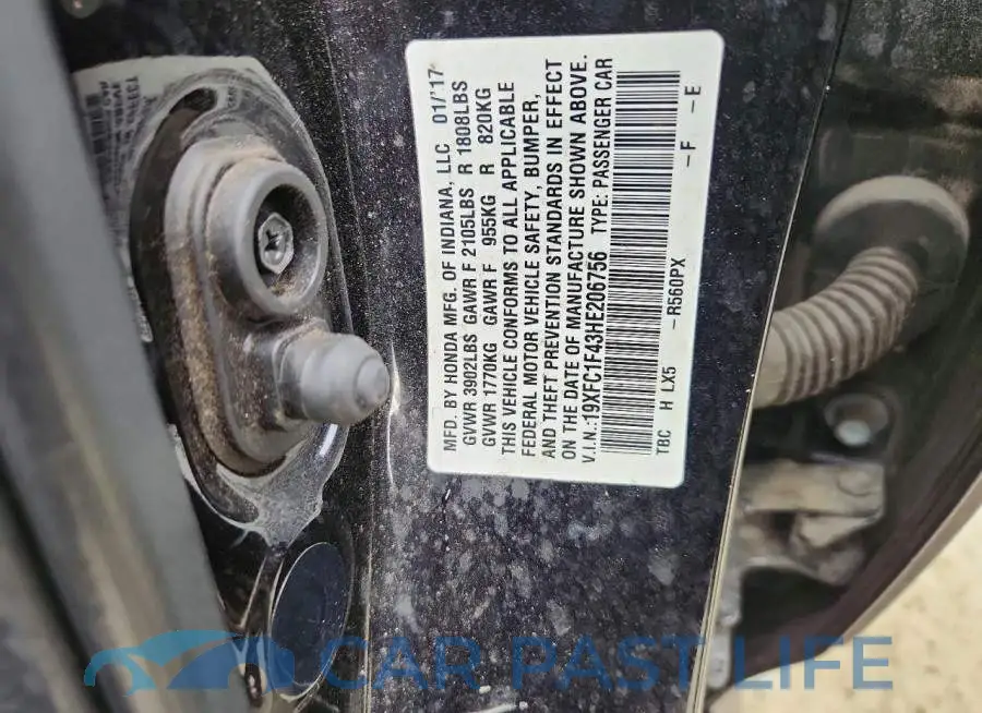 19XFC1F43HE206756# 13