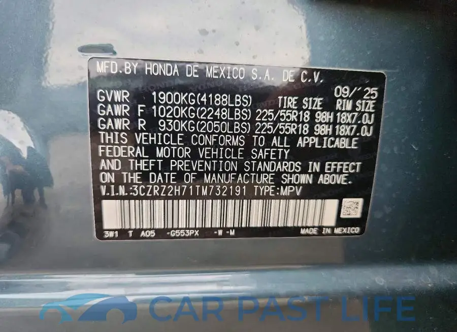 3CZRZ2H71TM732191# 12
