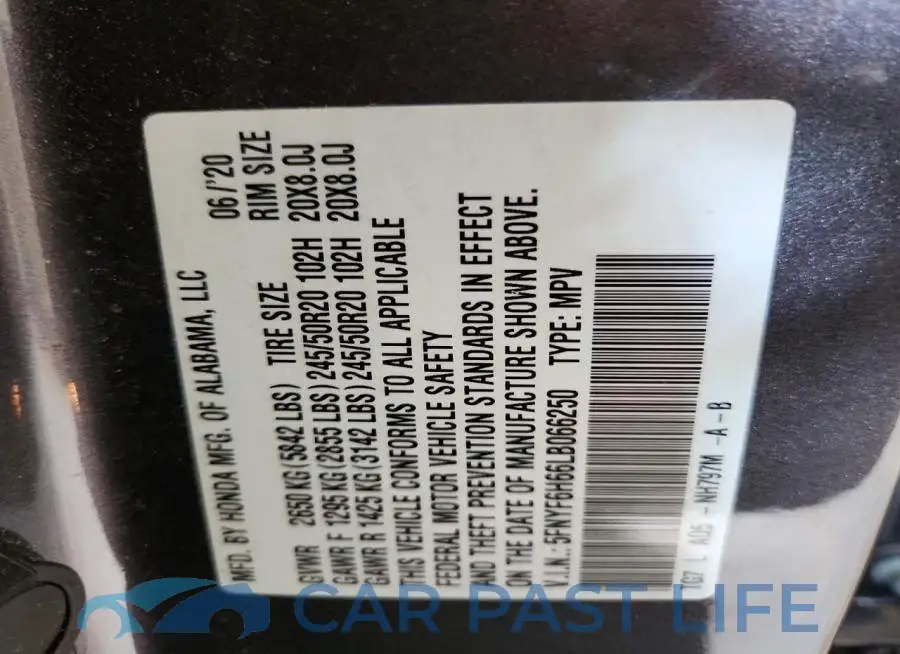 5FNYF6H66LB066250# 14