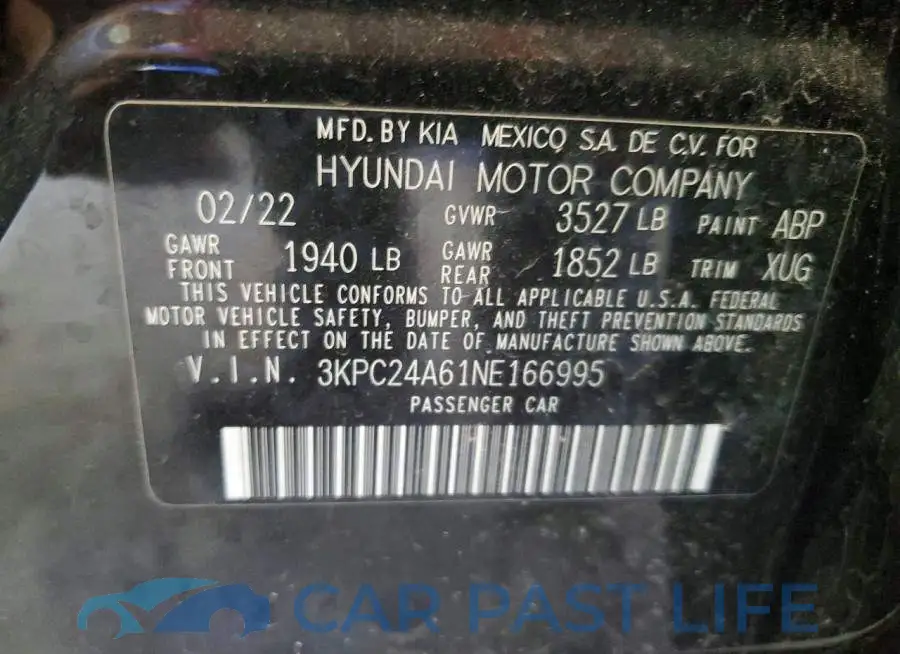 3KPC24A61NE166995# 12