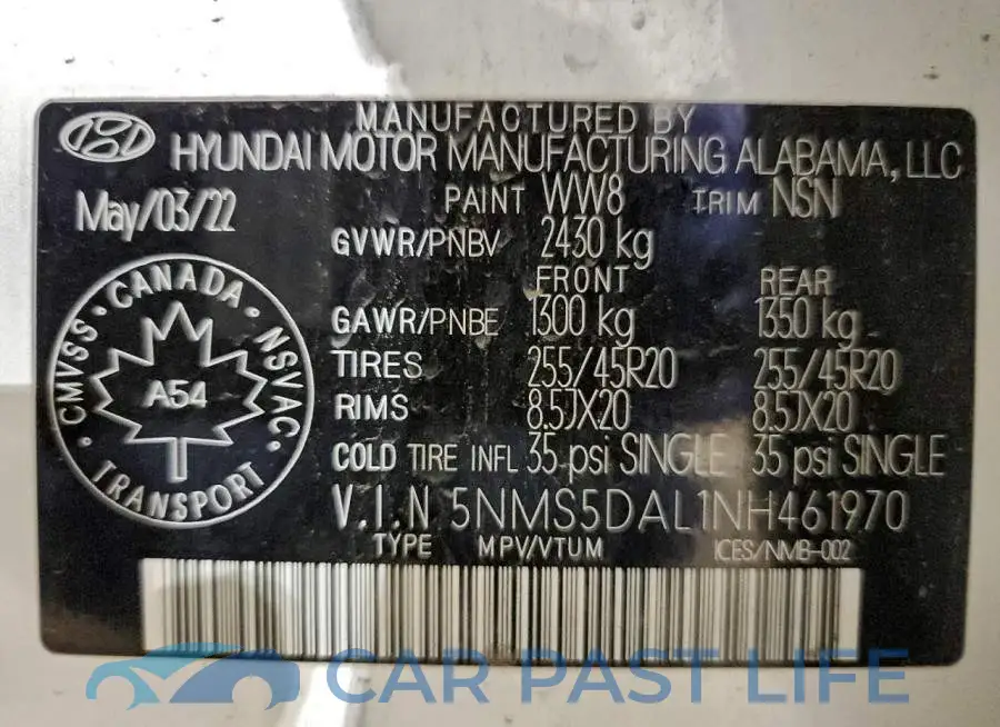 5NMS5DAL1NH461970# 13