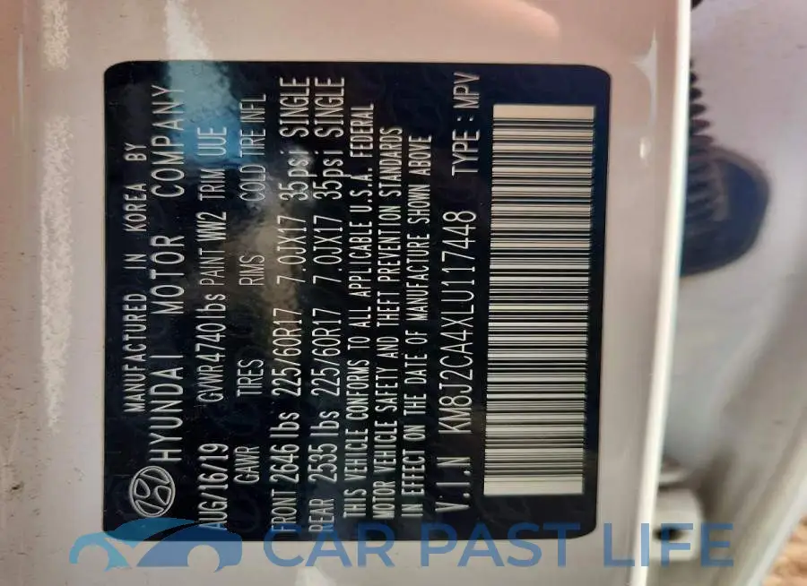 KM8J2CA4XLU117448# 13