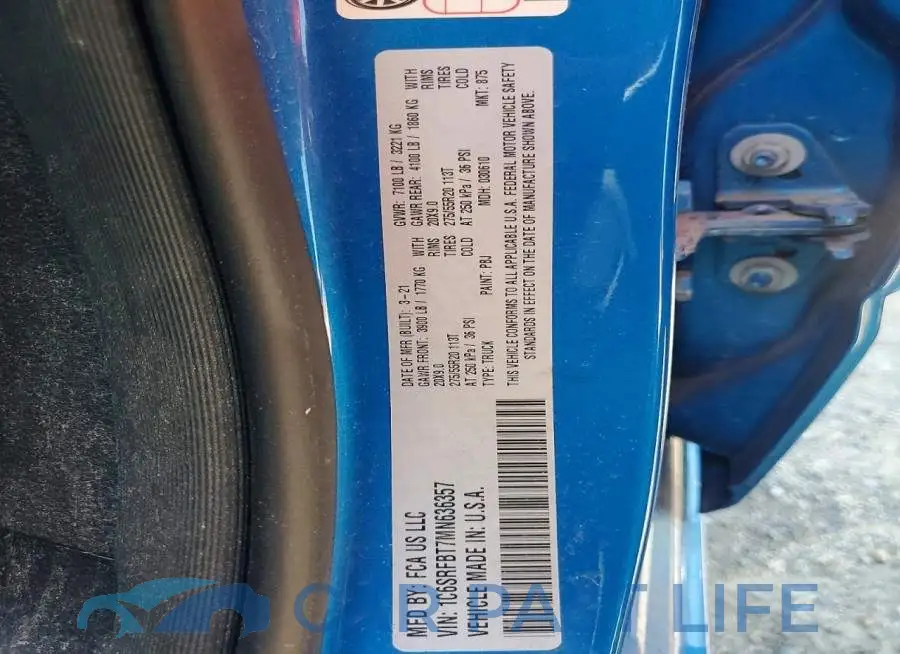 1C6SRFBT7MN636357# 12