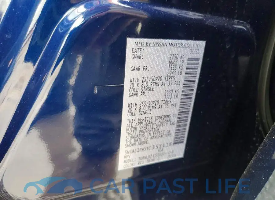 5N1AL1FW5TC353118# 14