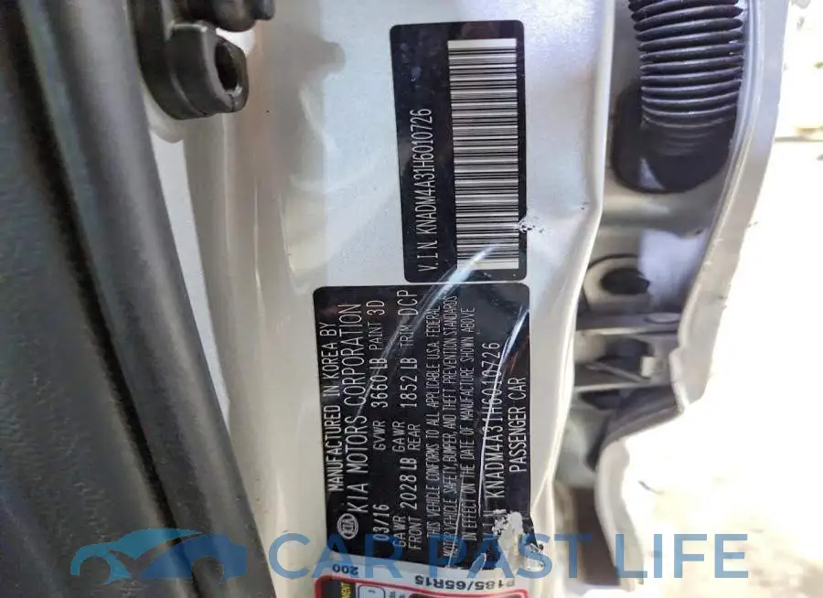 KNADM4A31H6010726# 12