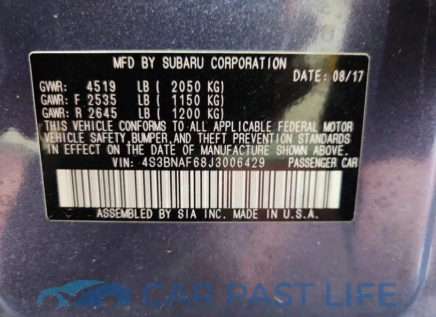 4S3BNAF68J3006429# 12
