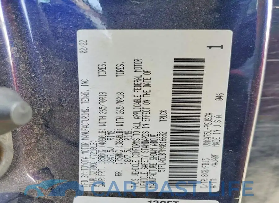5TFLA5DB7NX016682# 12