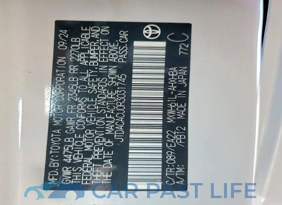 JTDACACU0R3031745# 14