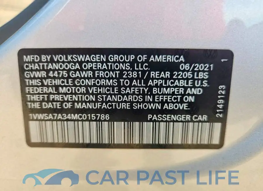 1VWSA7A34MC015786# 12