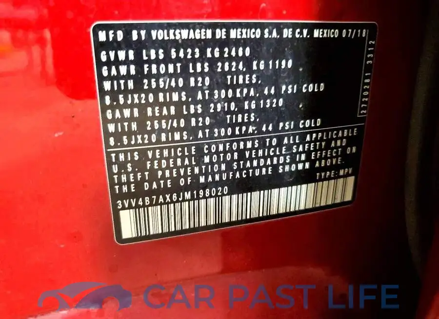 3VV4B7AX6JM198020# 14