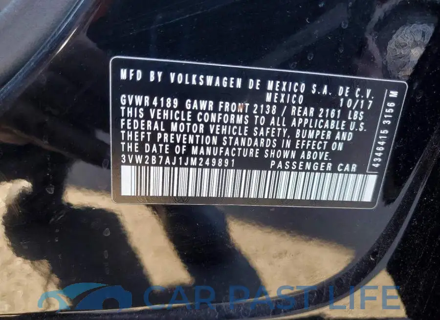 3VW2B7AJ1JM249891# 12