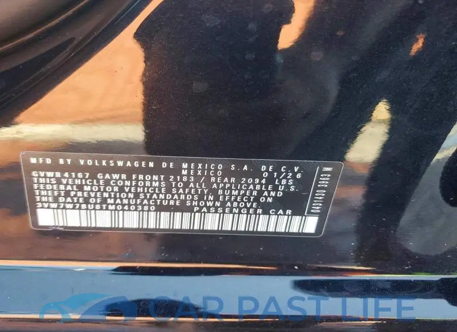 3VW7W7BU8TM040380# 12