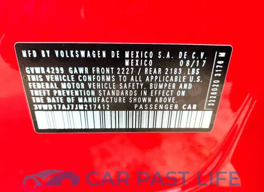 3VWD17AJ7JM217412# 12