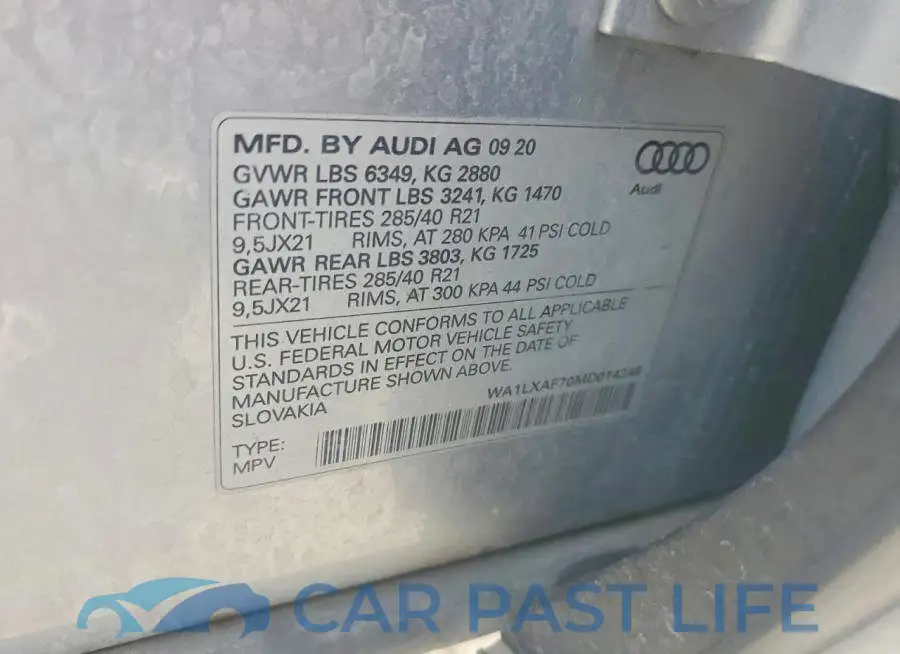 WA1LXAF70MD014346# 13