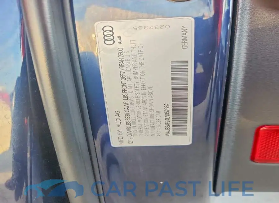 WAUE8AF24LN052362# 12