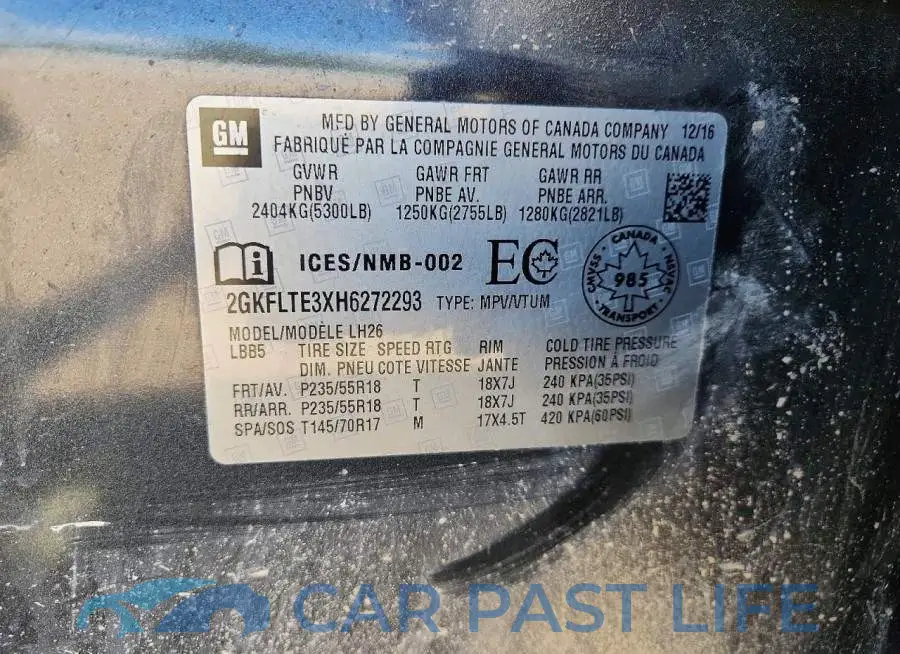 2GKFLTE3XH6272293# 13