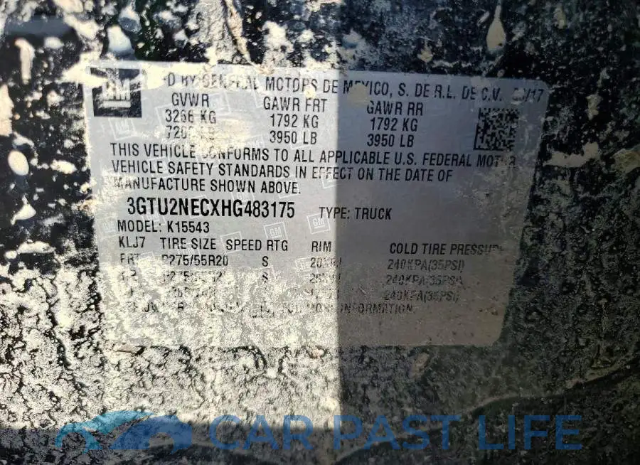 3GTU2NECXHG483175# 12