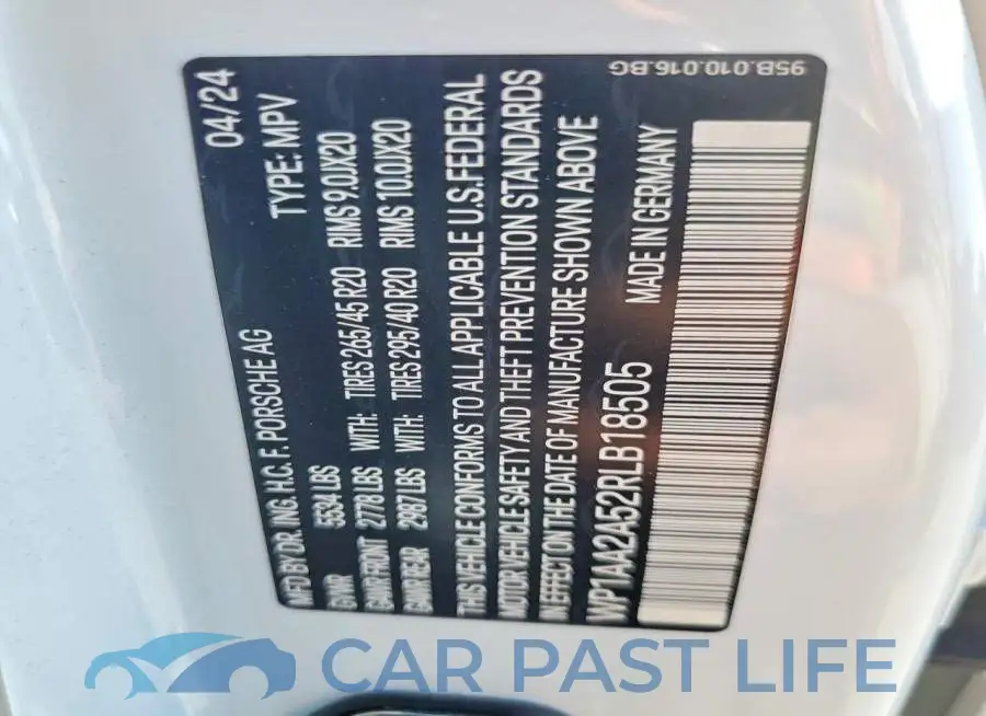 WP1AA2A52RLB18505# 14