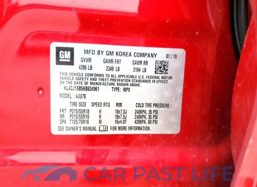 KL4CJ1SB5KB834961# 12