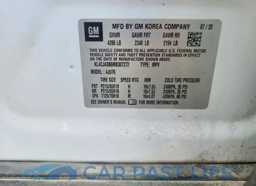 KL4CJASB6MB307272# 12