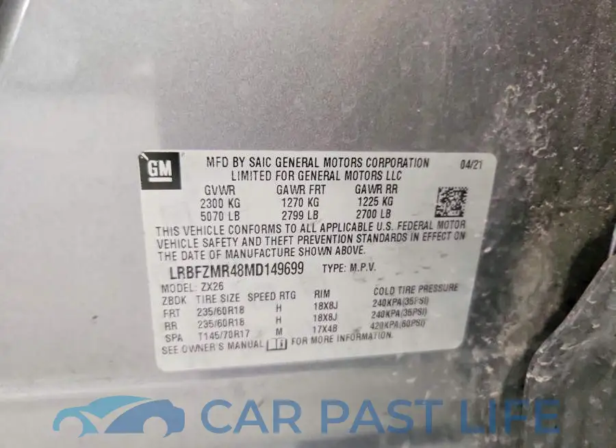 LRBFZMR48MD149699# 13