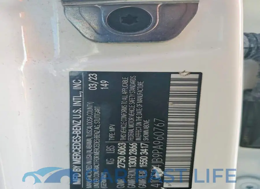 4JGFB4JB9PA960767# 12