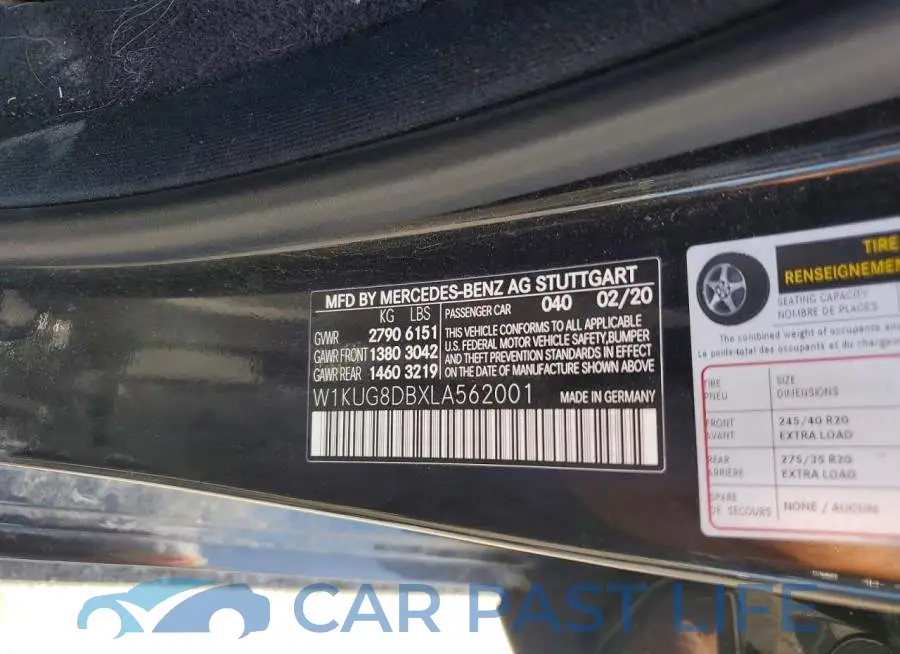 W1KUG8DBXLA562001# 12