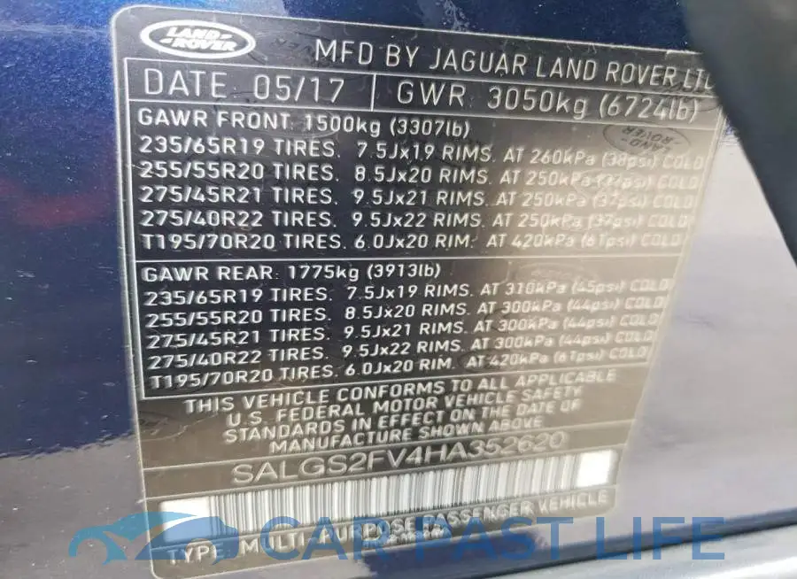 SALGS2FV4HA352620# 13