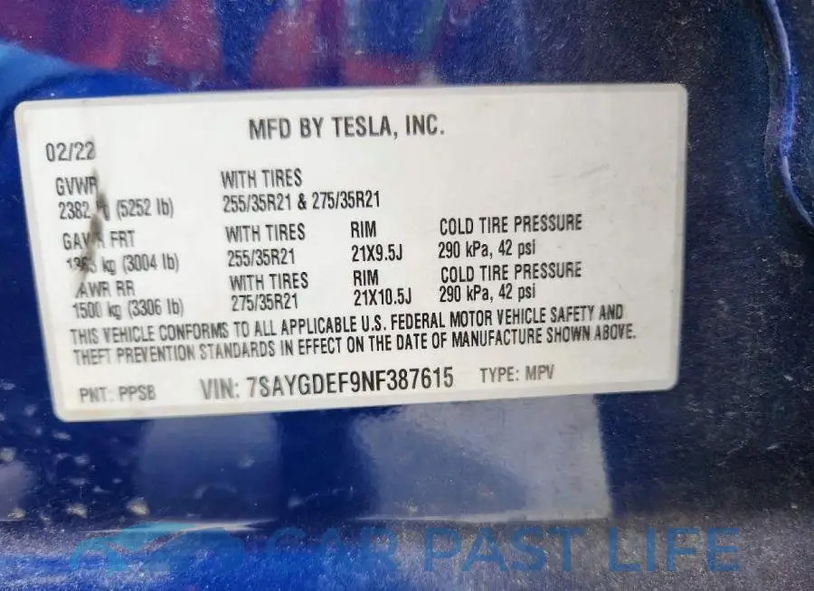 7SAYGDEF9NF387615# 12