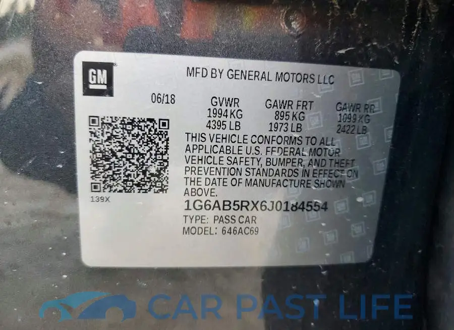 1G6AB5RX6J0184554# 12