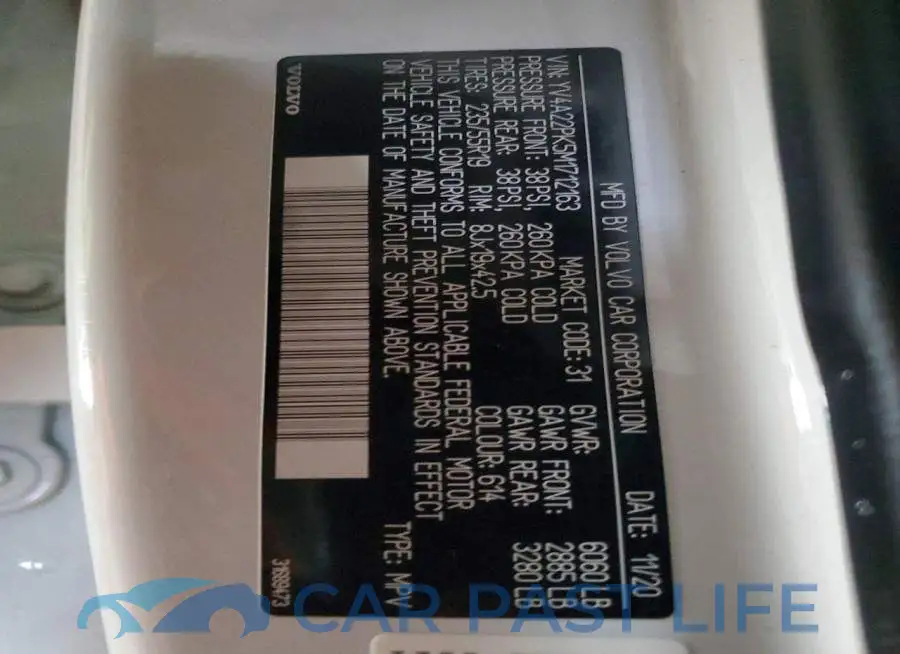 YV4A22PK5M1712163# 12