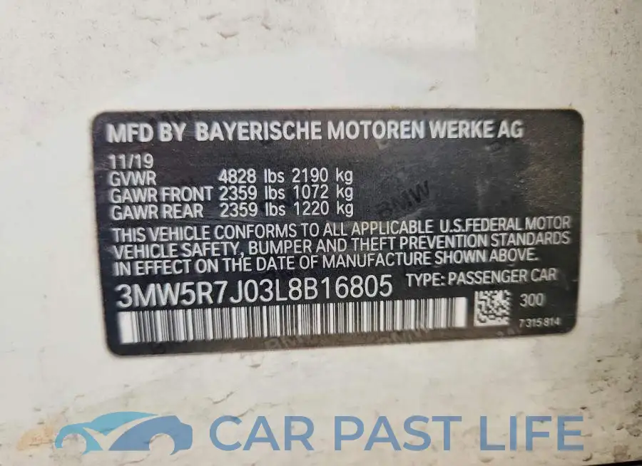 3MW5R7J03L8B16805# 12