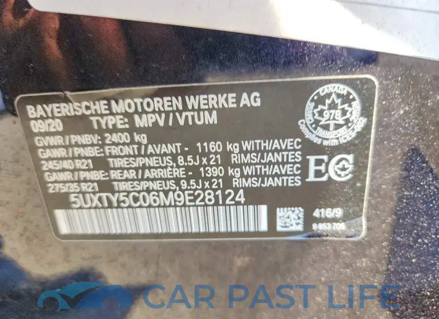 5UXTY5C06M9E28124# 13