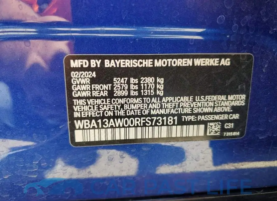 WBA13AW00RFS73181# 12