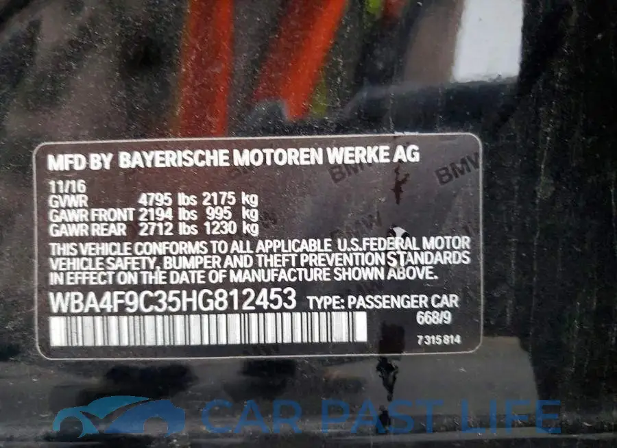 WBA4F9C35HG812453# 13