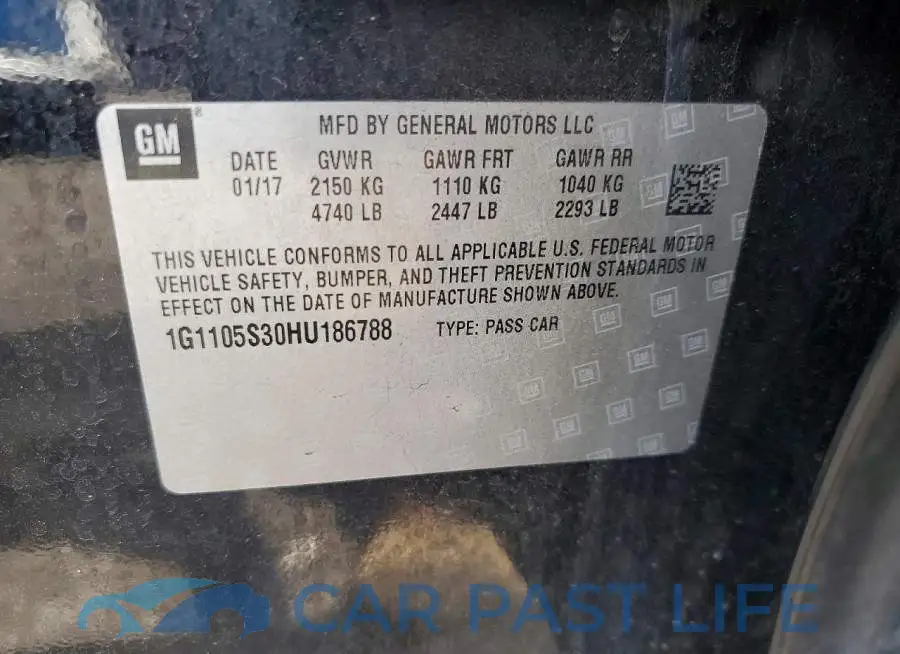 1G1105S30HU186788# 12
