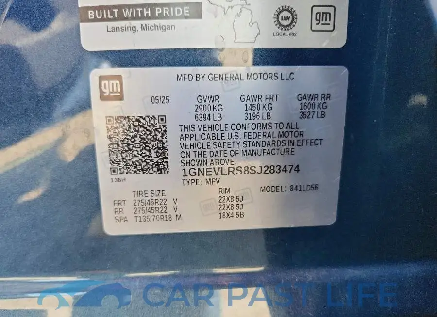 1GNEVLRS8SJ283474# 13